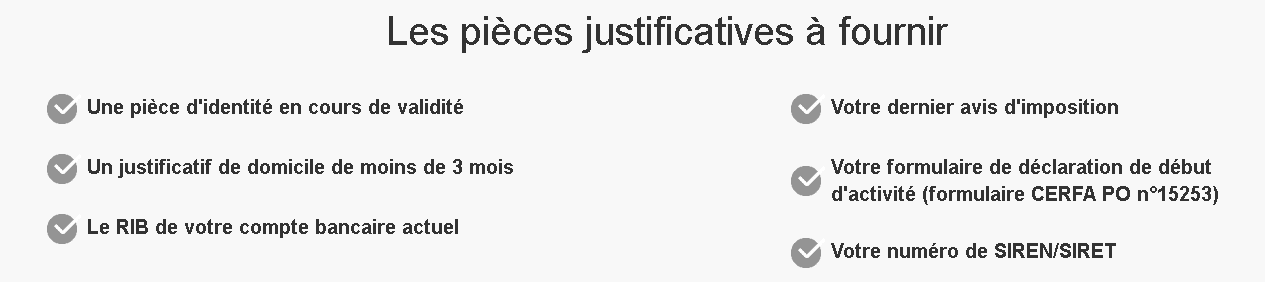 Les documents justificatifs demandées par Monabanq pour l'ouverture d'un compte auto entrepreneur