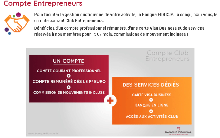 l'offre de la banque Fiducial pour entreprise