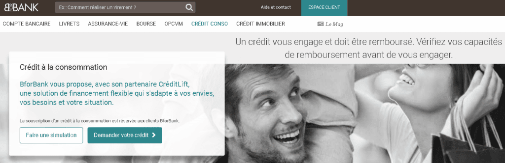 l'offre de crédit consommation de BforBank