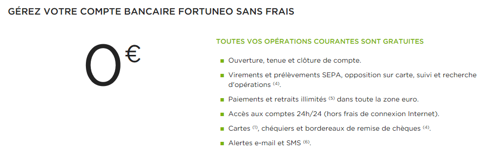 tarifs fortuneo