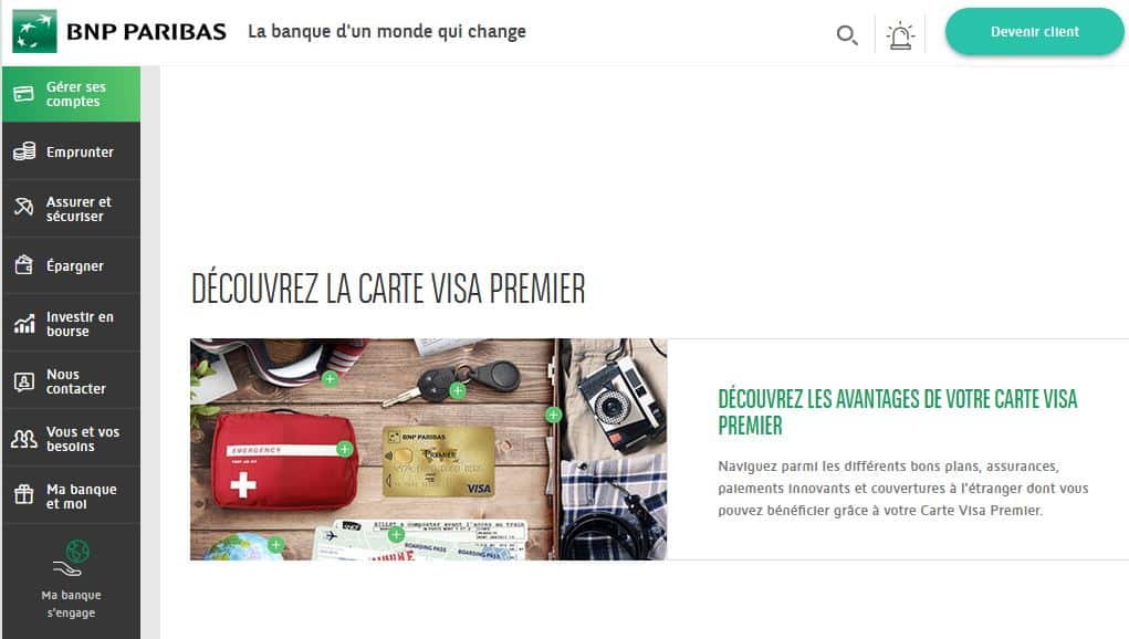 carte visa premier BNP
