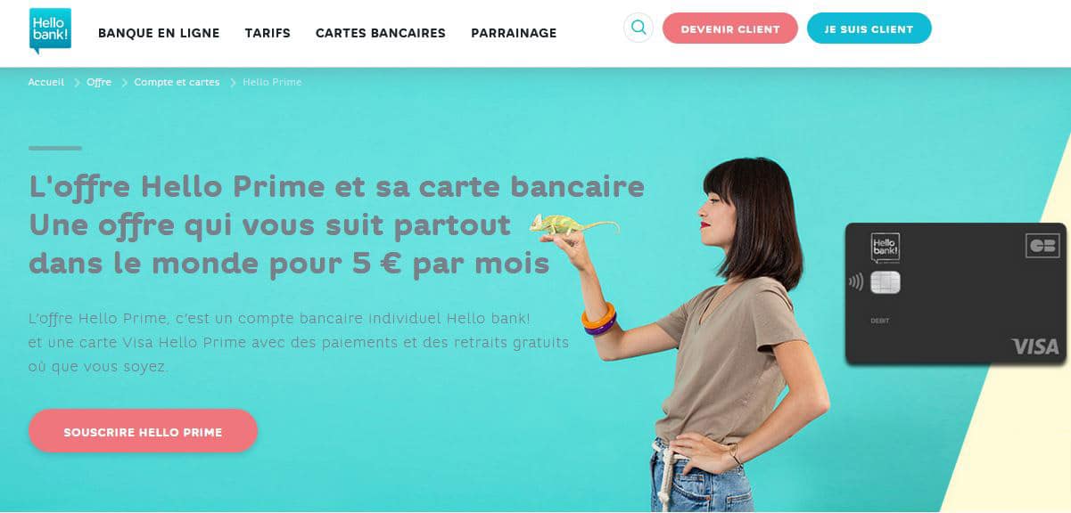 ouverture de compte Hello bank! avec la carte Hello Prime