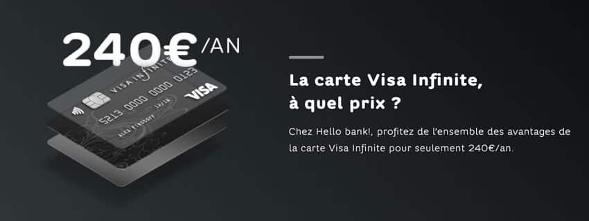 Compte Hello Bank! avis : Visa Infinite