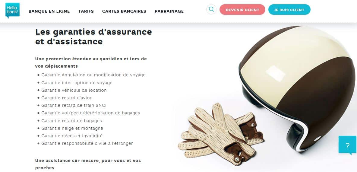 Carte Visa Premier Hello bank! avis assistances et assurances