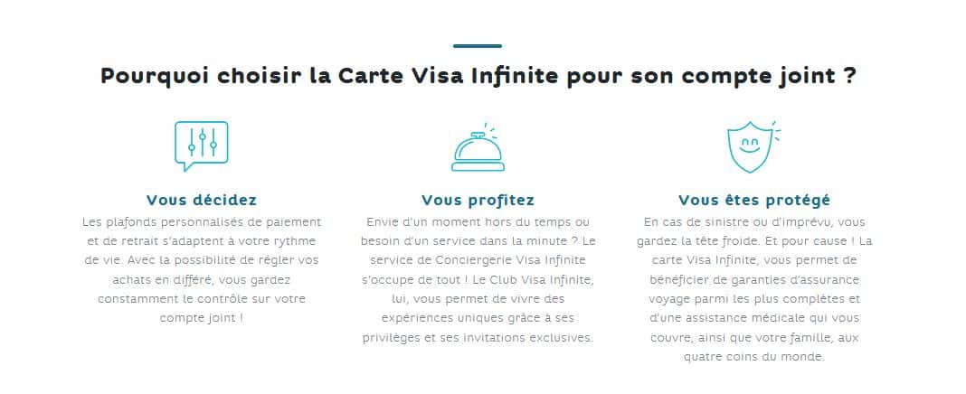avantages Visa Infinite Hello bank!