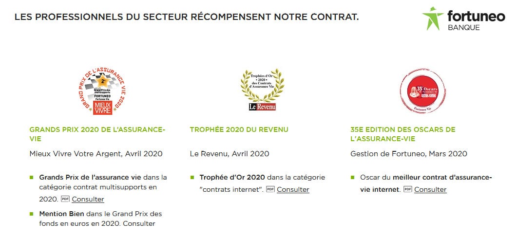 récompenses Assurance vie Fortuneo