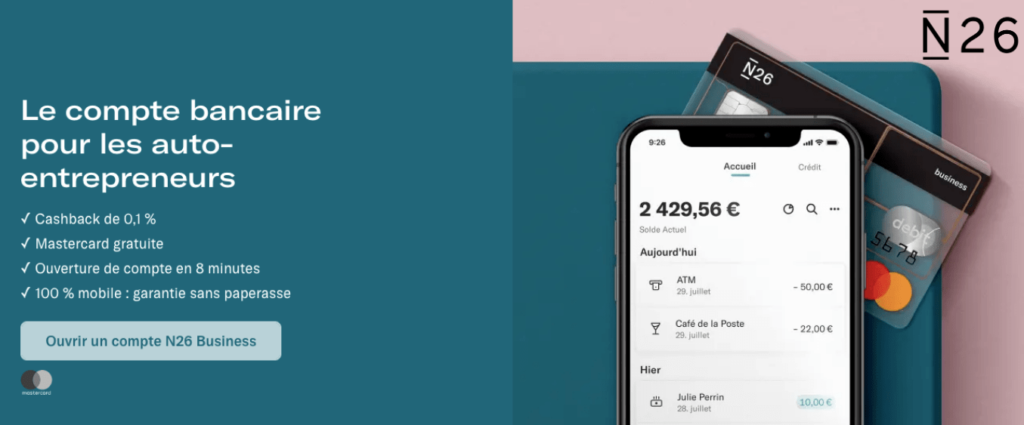 Banques autoentrepreneurs N26 Business