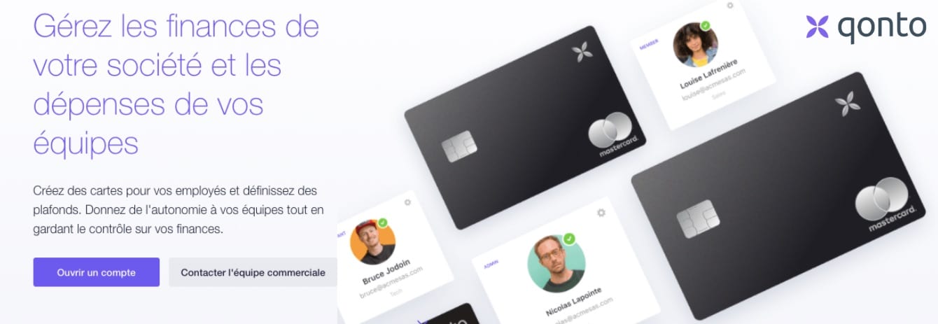 carte en métal professionnel Qonto
