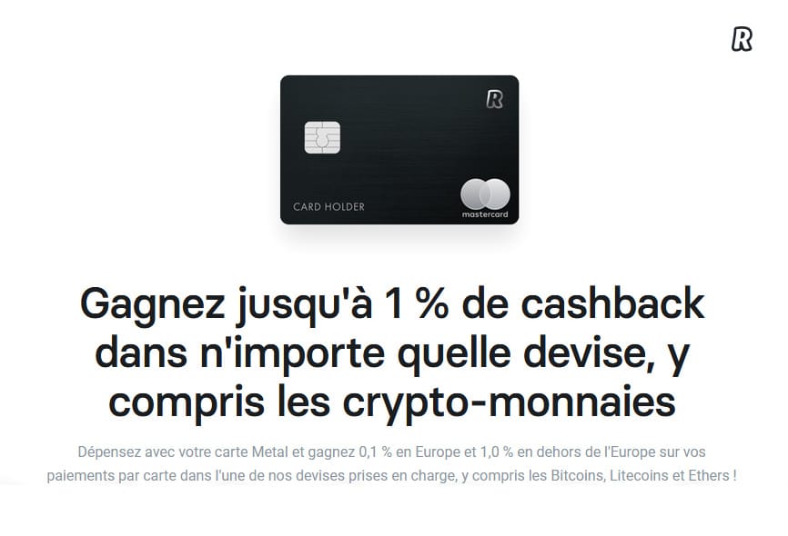 carte bancaire revolut Metal cashback