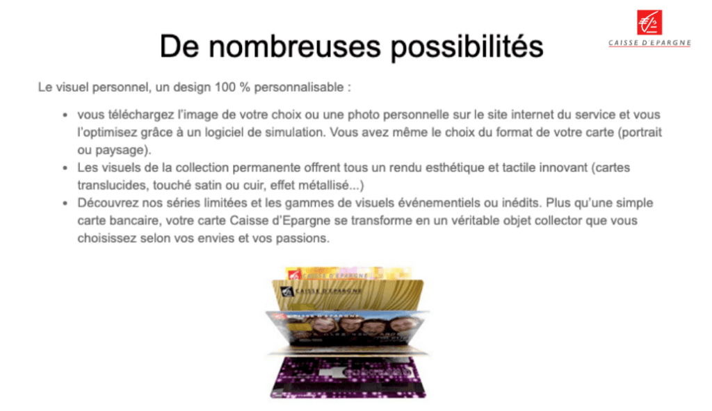 personnaliser sa carte bancaire Caisse d’Épargne