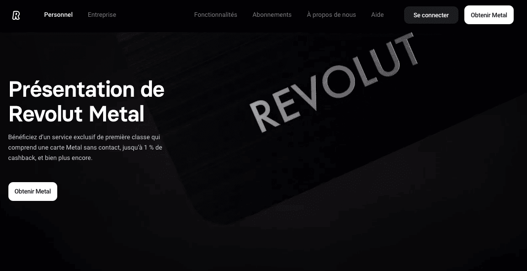 carte métal en acier renforcé Revolut