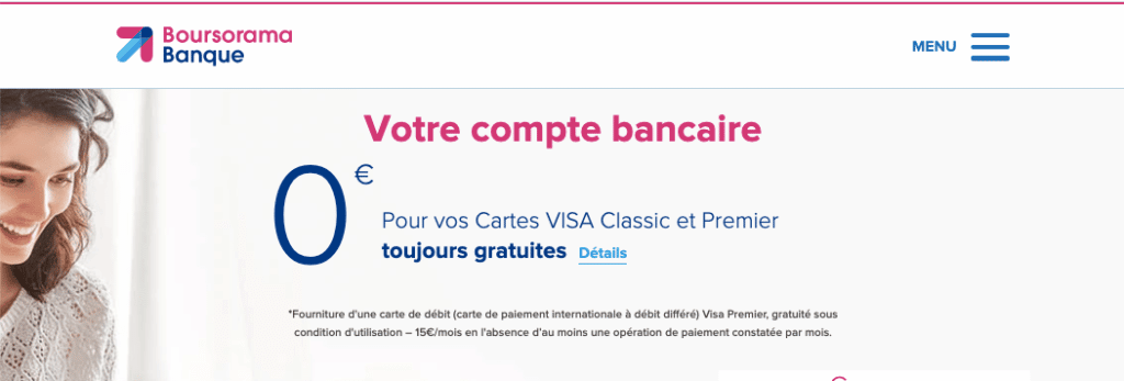 banque en ligne avec Visa Premier gratuite Boursorama Banque