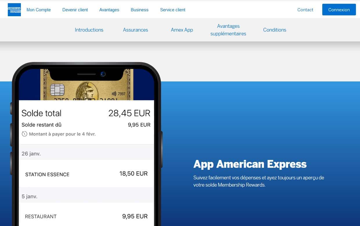 Green American Express : l'appli mobile