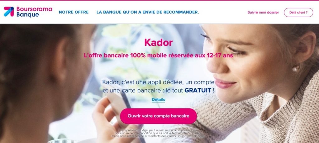 Ouverture compte en banque enfant