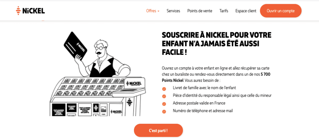 compte bancaire enfant Nickel 