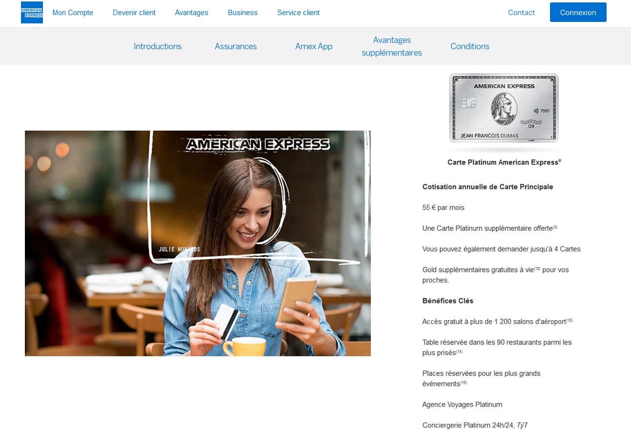 Platinum Amex avis les tarifs