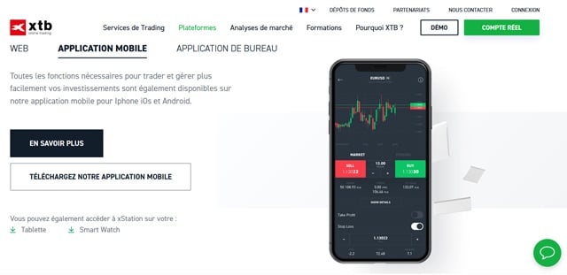 XTB courtier avis appli mobile