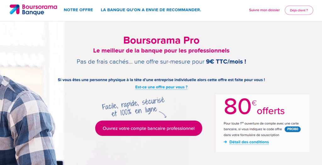 Banque pour coursier à vélo Boursorama