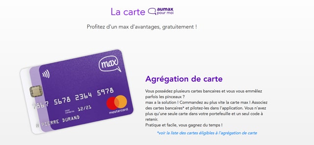 Carte bancaire gratuite Aumax