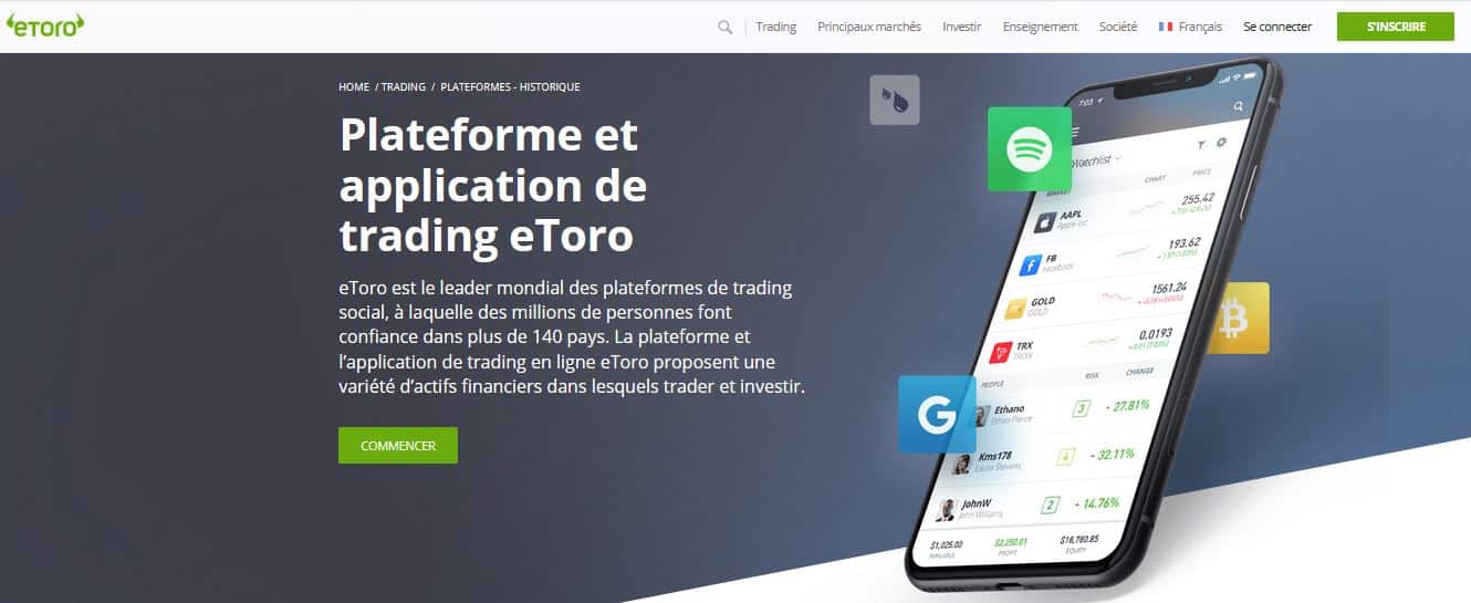avis platefome trading etoro