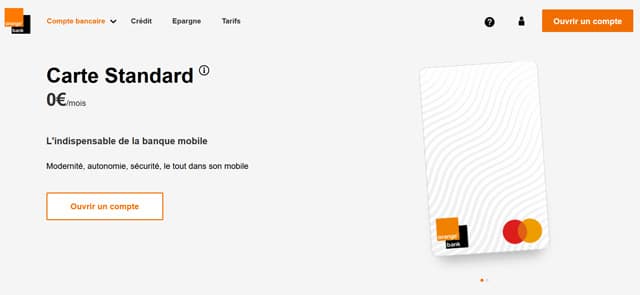 carte standard orange bank avis