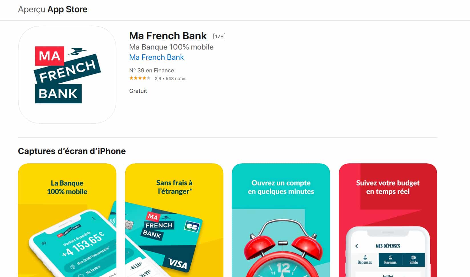 avis service client Ma French Bank