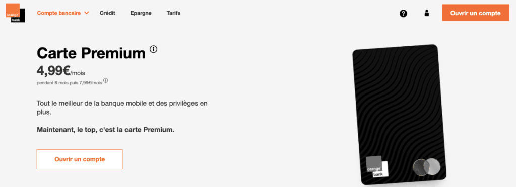 Meilleure carte bancaire orange bank