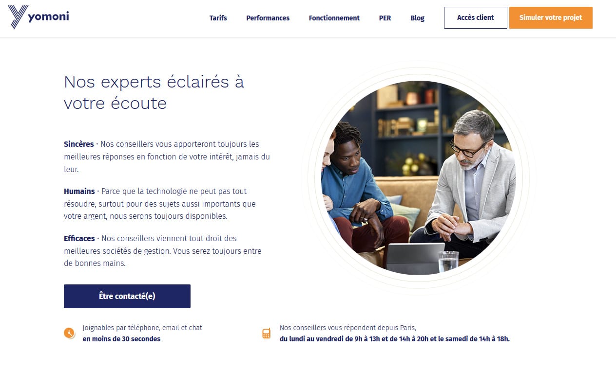 Yomoni avis sur le service client