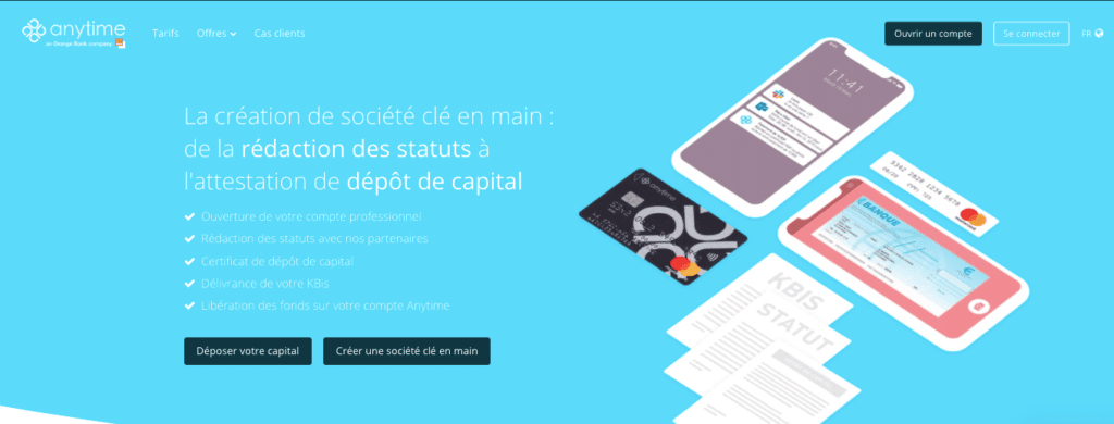 Compte bancaire auto-entrepreneur Anytime conclu