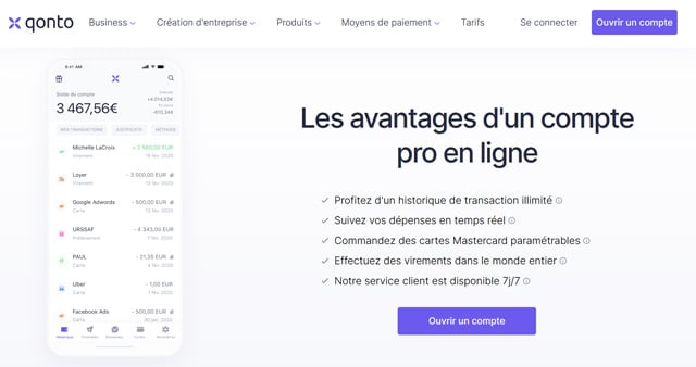 Quels sont les avantages quand on ouvre un compte Qonto ?