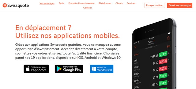 SwissQuote avis appli trading