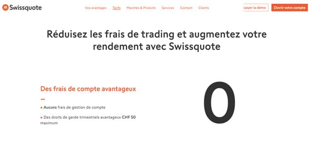 SwissQuote avis tarifs 