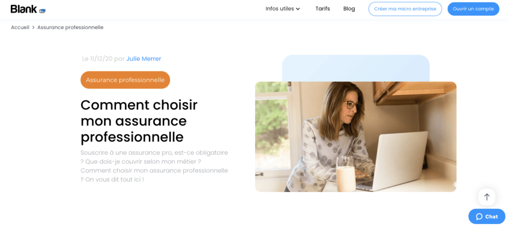 Avis Blank : assurance pro