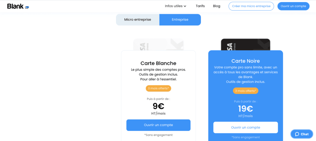 Avis Blank : offre entreprise