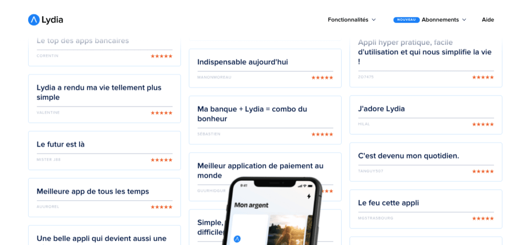 Les avis clients Lydia