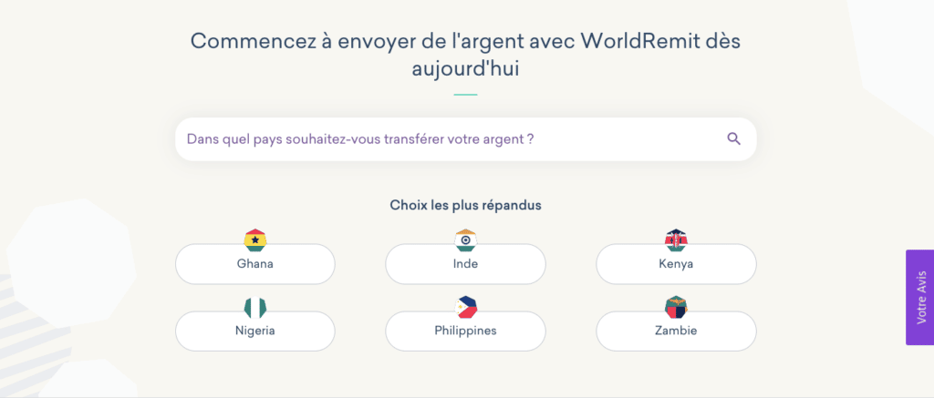 Avis WorldRemit : couverture geographique