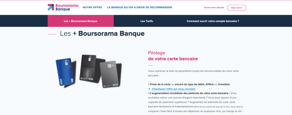 Avis carte Welcome Boursorama Banque avantages