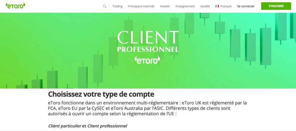 Dépôt minimum etoro compte pro