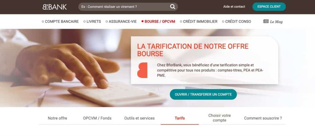 Quel avis PEA Bforbank sur les tarifs ?