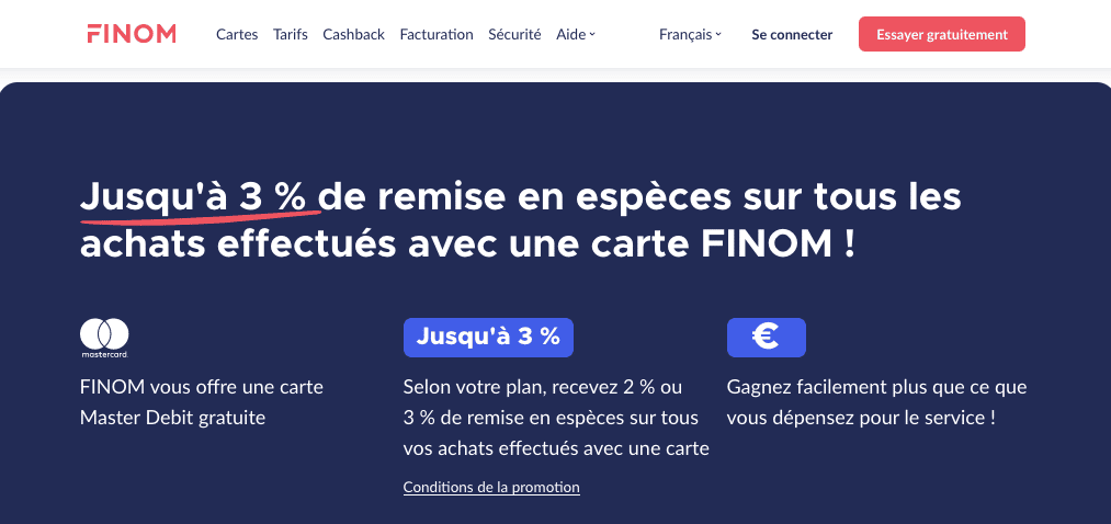 Quel avis Finom sur le cashback ?