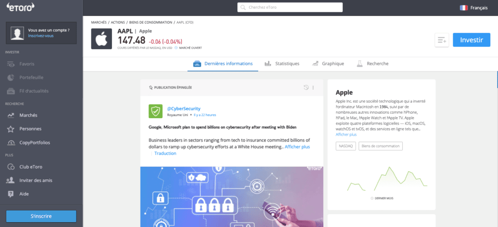 Quels sont les avantages quand on acheter des actions Apple ?