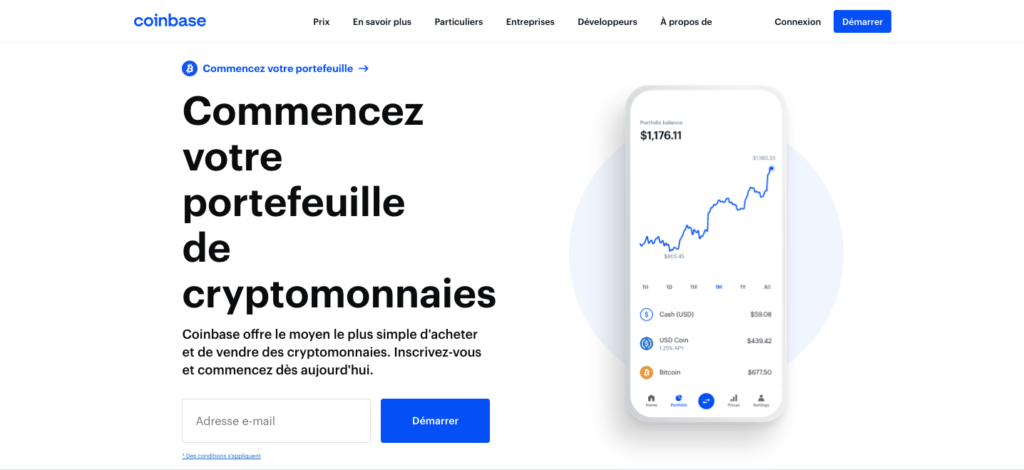 Site cryptomonnaie Coinbase