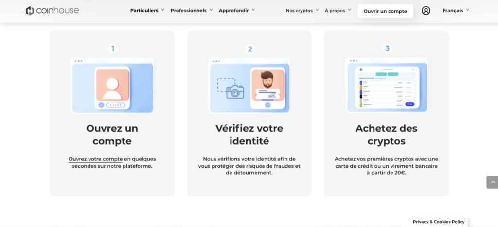 Comment ouvrir un compte Coinhouse ?