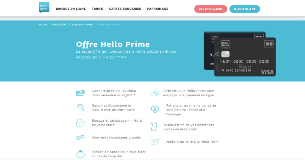 Quel avis sur le compte hello prime ?