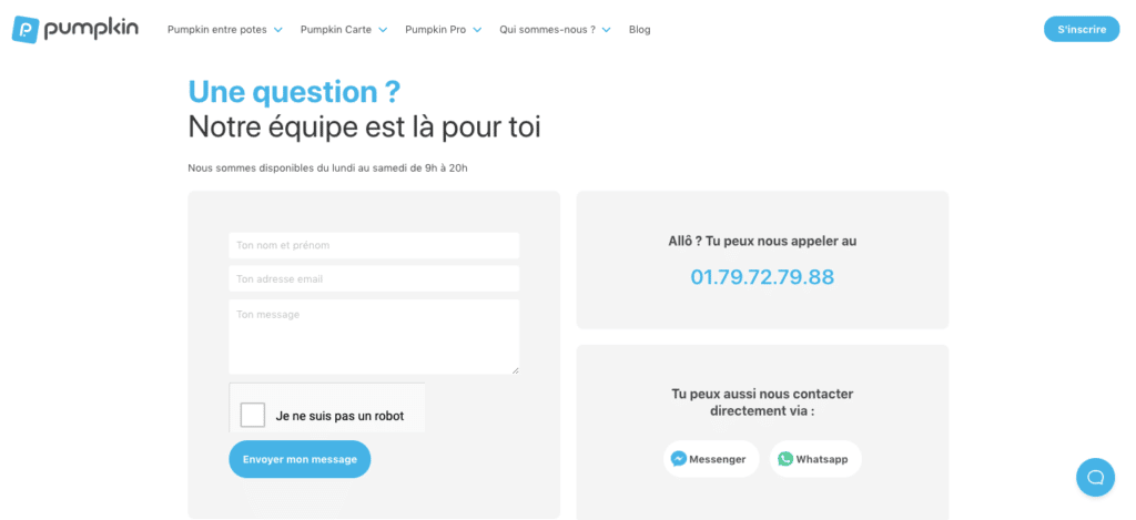 Quel avis Pumpkin sur la qualité du service client ?