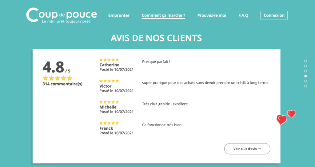 Quels sont les avis clients Mon Coup de Pouce ?