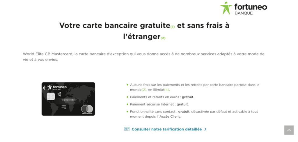 Avis Fortuneo World Elite Mastercard