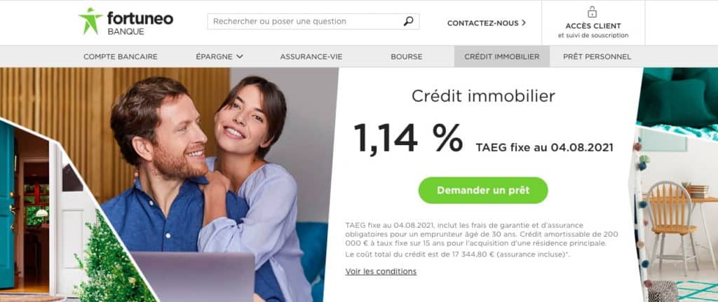 credit immo avis fortuneo