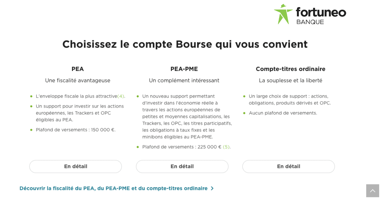 ouvrir un pea fortuneo avantages