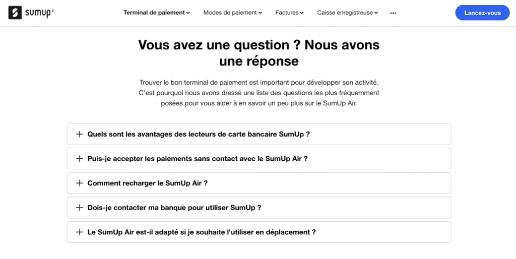 Quel avis Sum up sur le service client ?